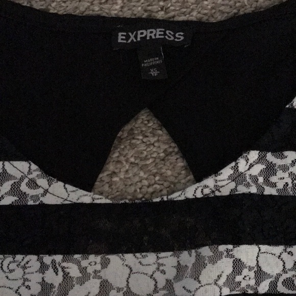 Express black & white lace tank top size XS - Picture 3 of 5